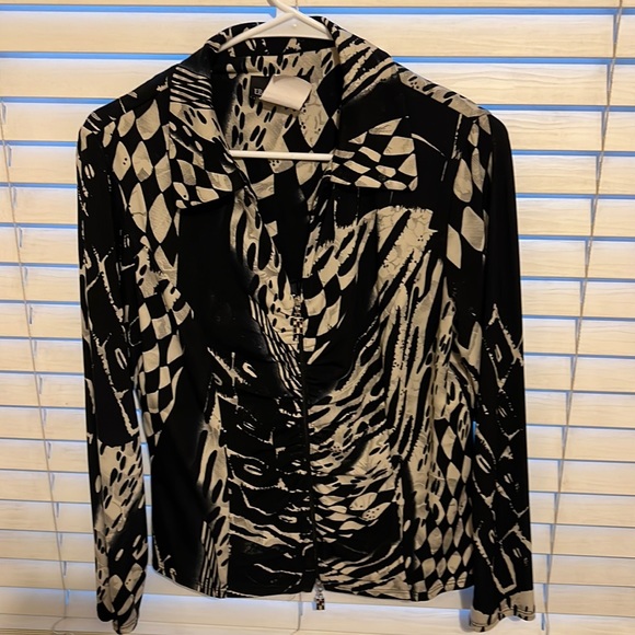 Frank Lyman black and beige print jacket - Picture 1 of 4